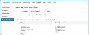 Image of Reports tab Custom Reports tab