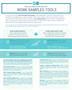 Work Sample Tools