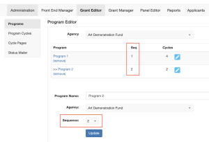 Program Sequence Settings