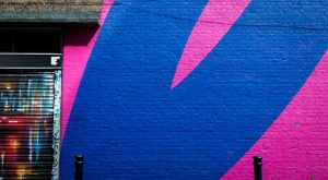 Blue and Hot Pink Mural