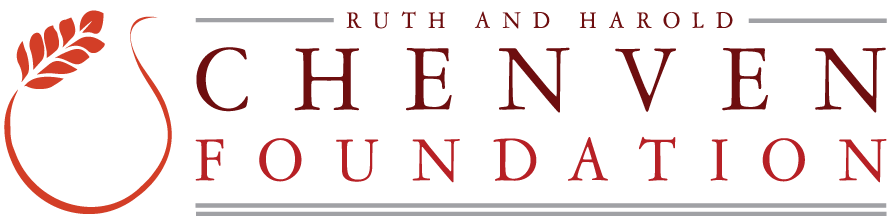 Dark maroon and red Ruth and Harold Chenven Foundation logo