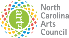 Blue, green, orange, and red North Carolina Arts Council Logo