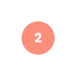 A large salmon colored circle with a white number two inside of it.