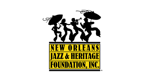 Black and yellow New Orleans Jazz & Heritage Foundation Logo